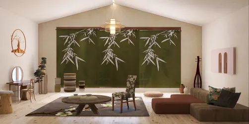 Delicate japandy room
