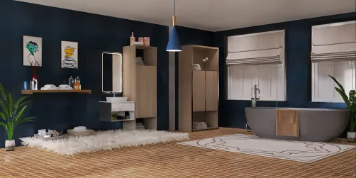 blue bath