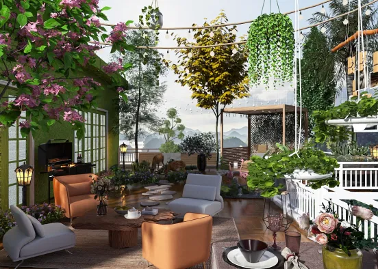 # April & Spring’s Serene Green Haven Renderização de Design