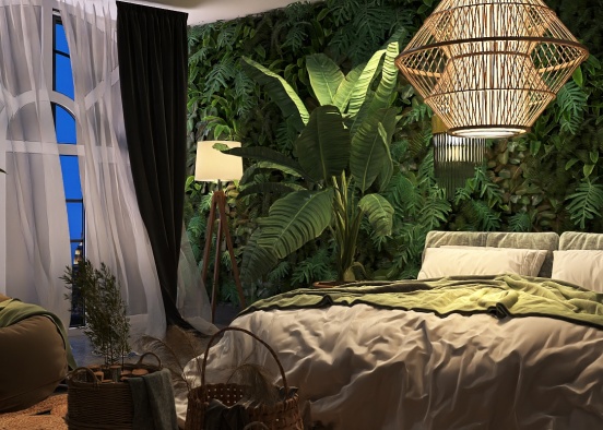 Whimsical Nature Bedroom Design Rendering