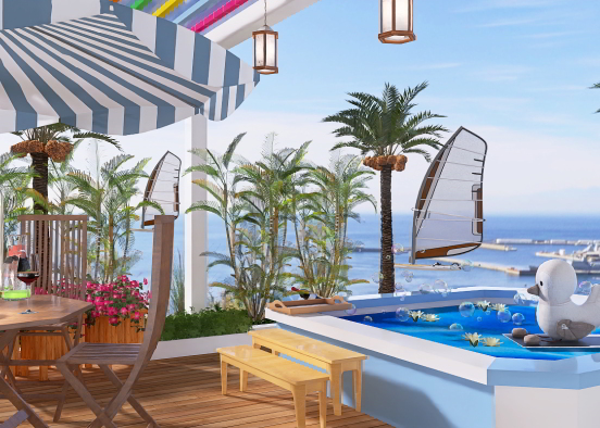 Ocean 🌊 side Pool Spot Design Rendering