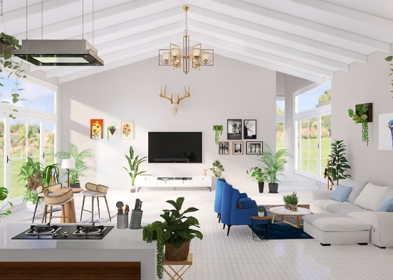 a cozy living space Design Rendering