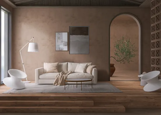 Sala de estar estilo contemporâneo  Design Rendering