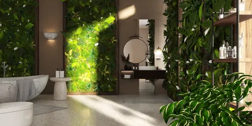 Luxurious Tropical Bathroom🌿🤎🤍