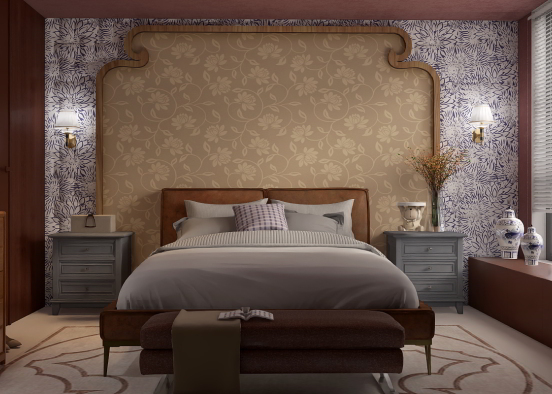 Modern Victorian Bedroom Design Rendering