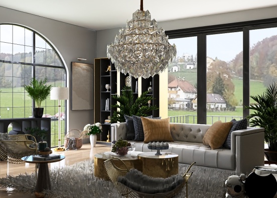 Formal living room Design Rendering