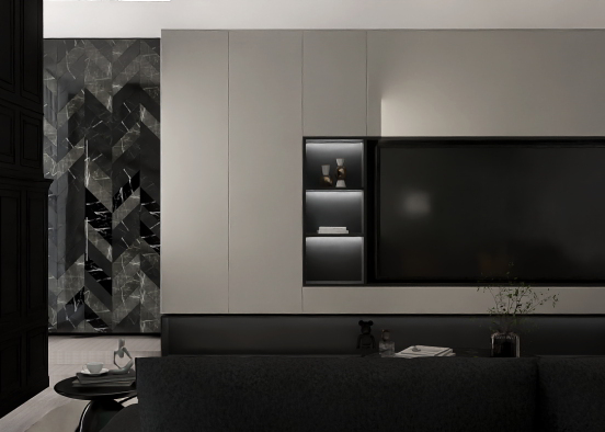 A Dark Living Room 🖤 Design Rendering