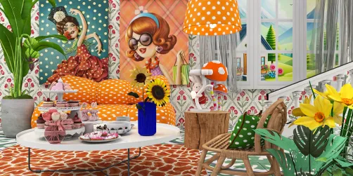 Cartoon Living Room Illustration 