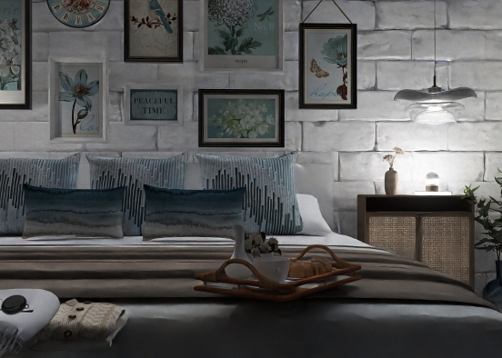 Dormitorio de azulejos 🍶 Design Rendering