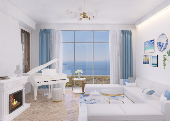 serenity:sky, sea, music and white  Design Rendering