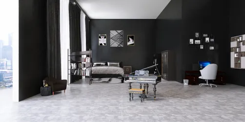 dark themed bedroom
