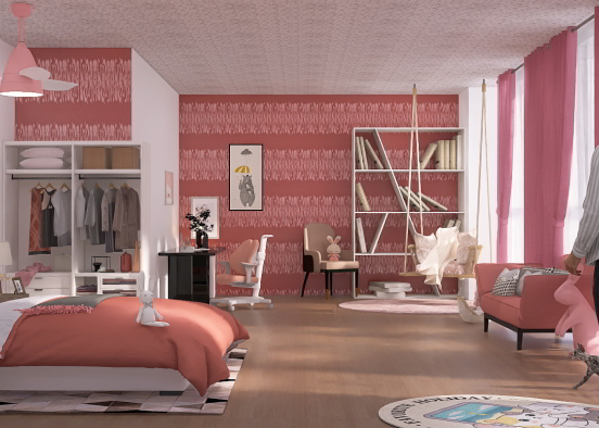 ~Pink BedRoom For Girls~ Design Rendering