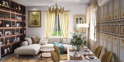 Kitchen, Dining and Living room 