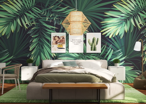 Tropical Master Bedroom Design Rendering