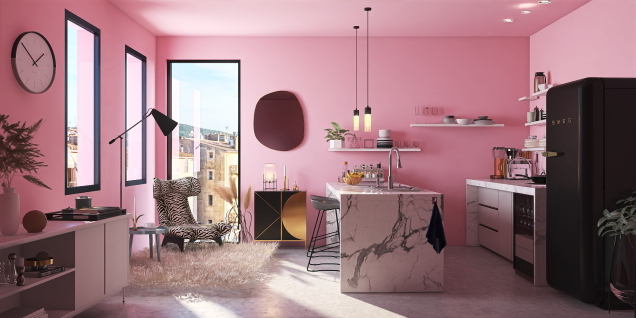 pink kitchen in madrid