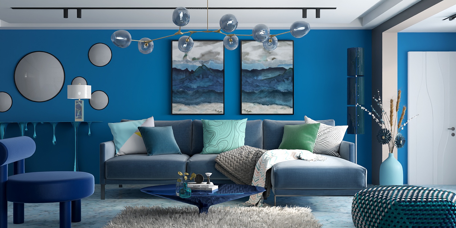 Blue living room