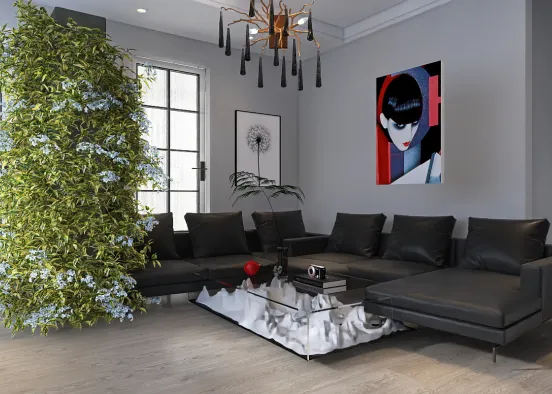 Ultra Modern Living Room  Design Rendering