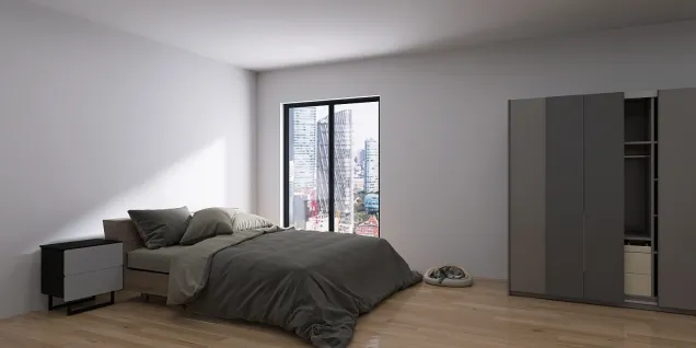 Basic city apartment bedroom.