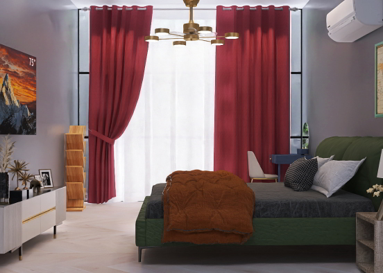 A simple luxury bedroom  Design Rendering