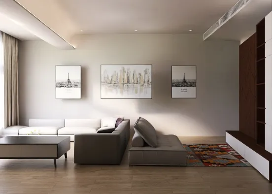 Homey Livingroom Design Rendering