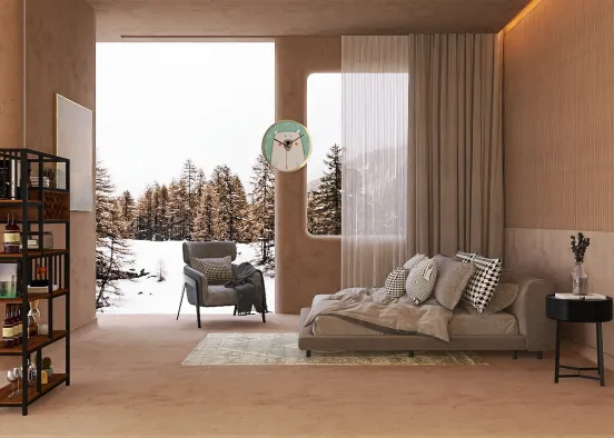 Homey winter bedroom Design Rendering