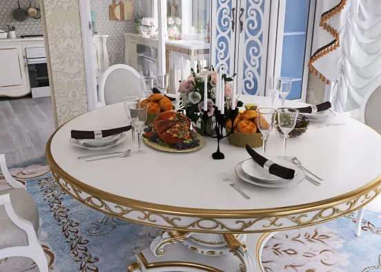 # Victorian Dining  Renderização de Design