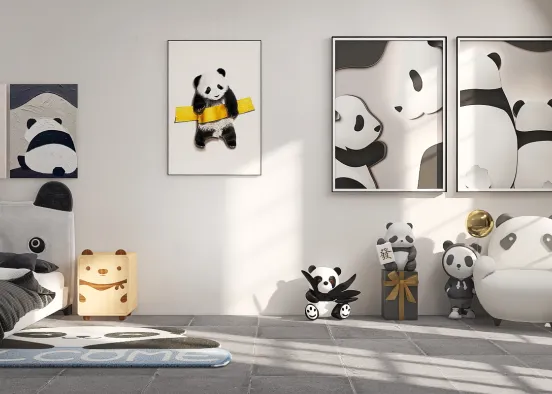 panda bedroom  Design Rendering