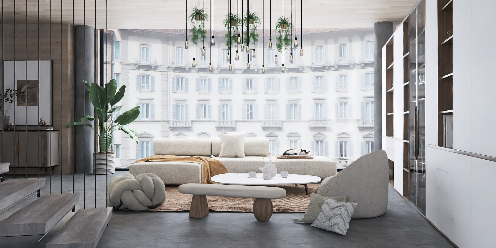 Minimalist Industrial Living Room