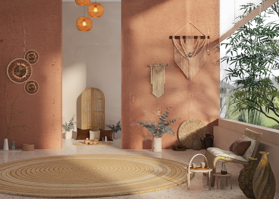 Wabi-Sabi living room ☀️☀️ Design Rendering
