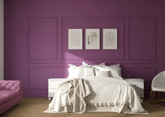 A purple bedroom Design Rendering