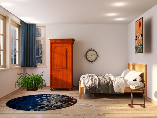 Young minimalistic bedroom 