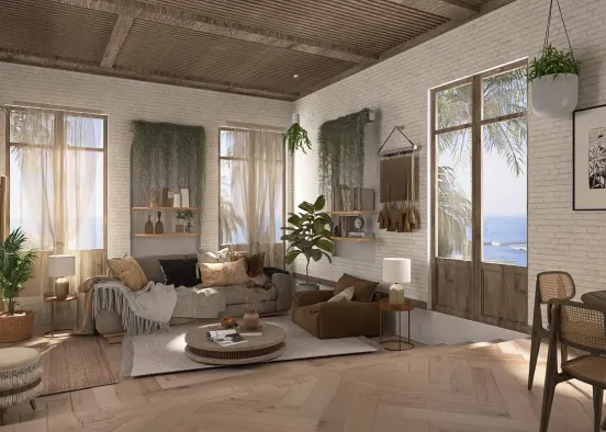# Sunken living room  Renderização de Design