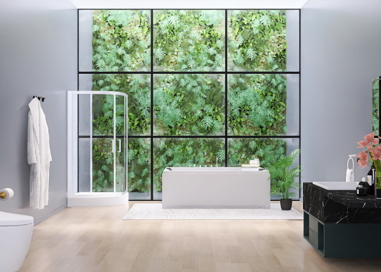 peaceful modern bathroom  Design Rendering