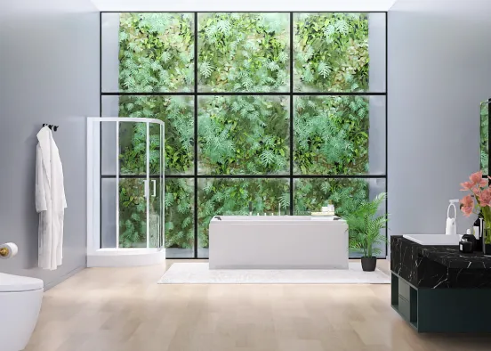 peaceful modern bathroom  Design Rendering
