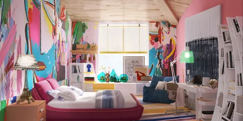 Girlie graffiti bedroom 