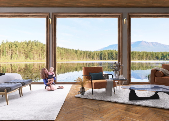 a beautiful bedroom near the lake  Design Rendering