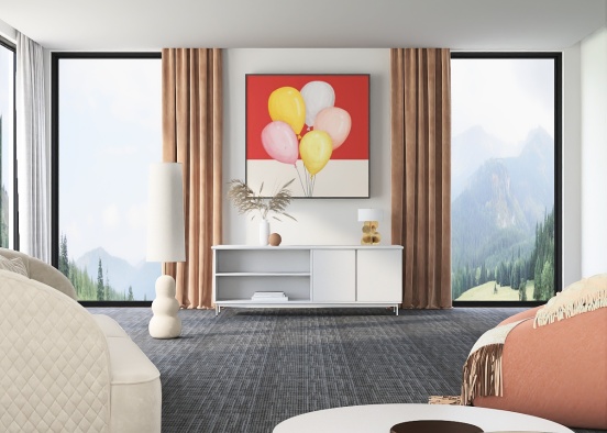 A house in the mountains. Design Rendering