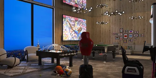 Sala de jogos, pra diversão da família.