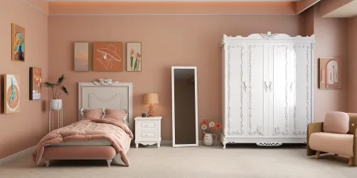 Peach bedroom