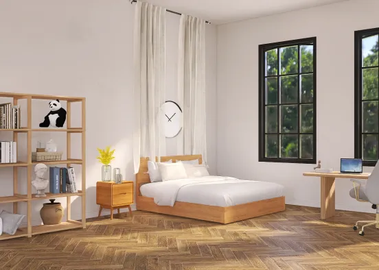 Spring Simplistic Bedroom Design Rendering