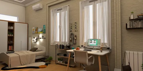 off-campus students bedroom

