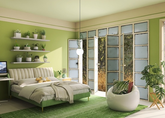 Green 💚 room Design Rendering