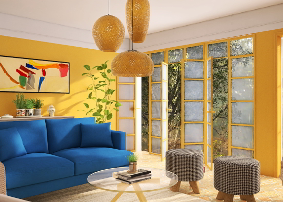 Vibrant Living room 🍃☀️ Design Rendering