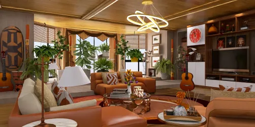 Scandinavian Orange Living room ❤️🧡💛