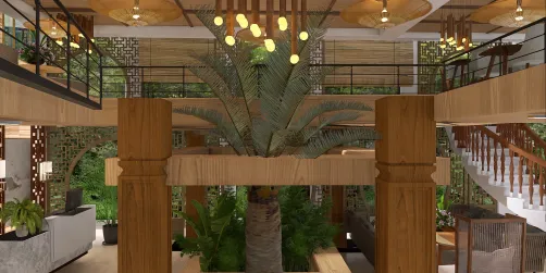 Tropical Hotel Lobby