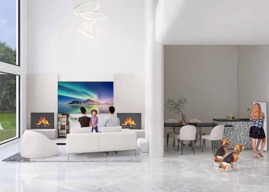 Family living room  Design Rendering