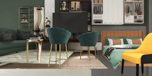 Bedroom with tv area