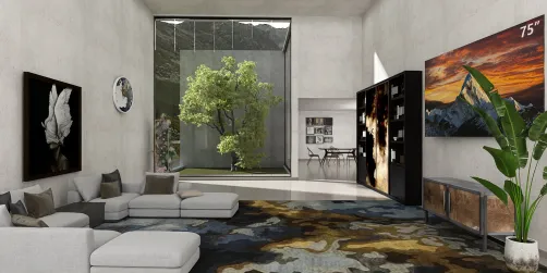 Living room grey multicolored 