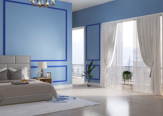 Luxury coastal bedroom Design Rendering
