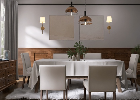 Elegant formal dinning room  Design Rendering
